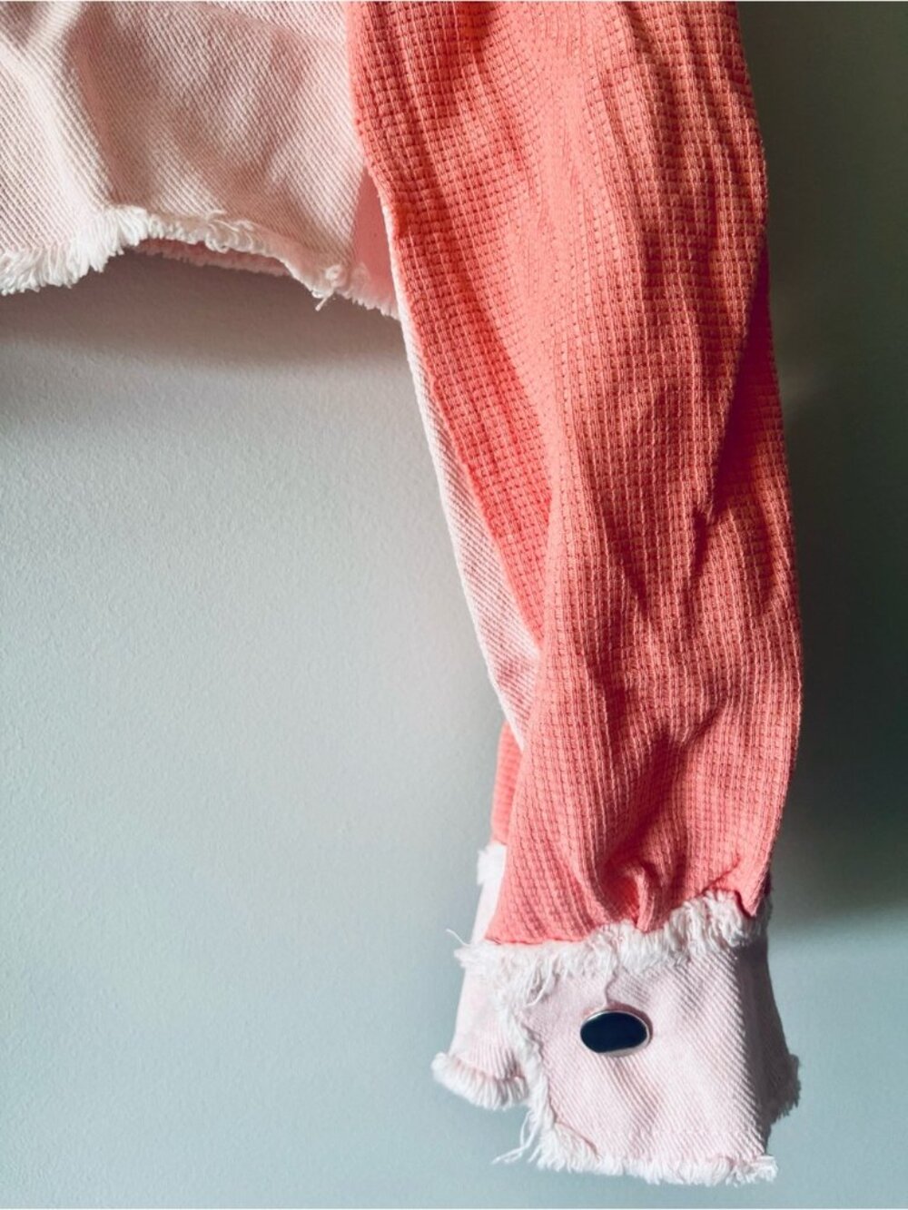 Waffle Knit Boyfriend Lightweight Shacket Jacket Pink - Picture 6 of 8